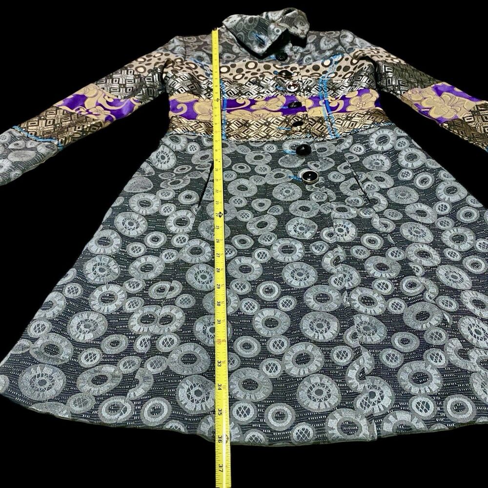 Tapestry Jacquard Patchwork Jacket Coat Boho Fren… - image 5